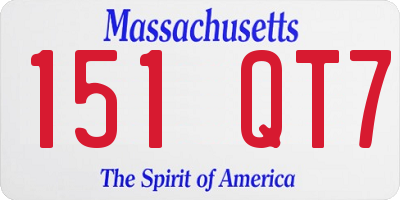 MA license plate 151QT7