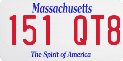 MA license plate 151QT8
