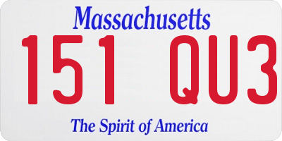 MA license plate 151QU3