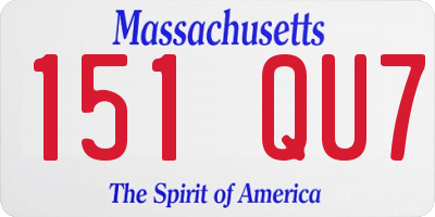 MA license plate 151QU7