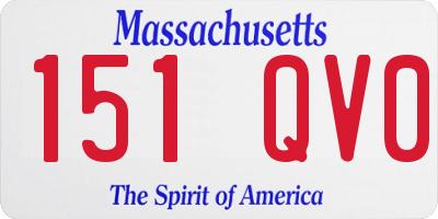 MA license plate 151QV0