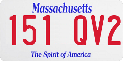 MA license plate 151QV2