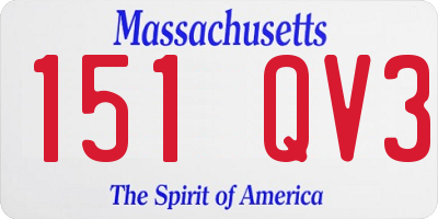 MA license plate 151QV3