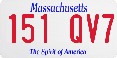 MA license plate 151QV7
