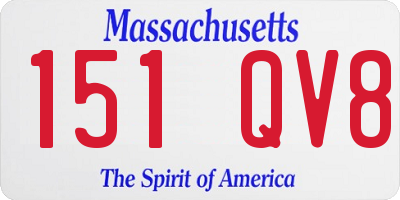 MA license plate 151QV8