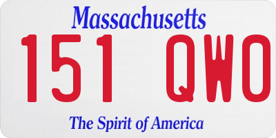 MA license plate 151QW0
