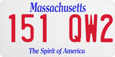 MA license plate 151QW2