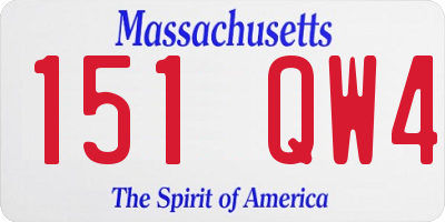 MA license plate 151QW4