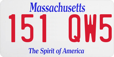MA license plate 151QW5