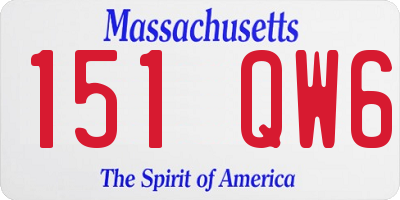 MA license plate 151QW6