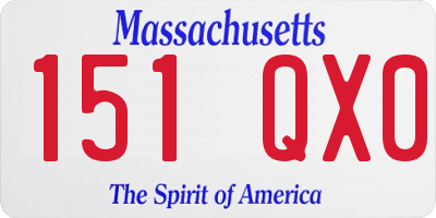 MA license plate 151QX0