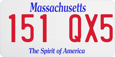 MA license plate 151QX5