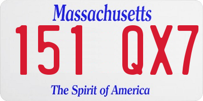 MA license plate 151QX7