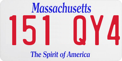 MA license plate 151QY4
