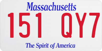MA license plate 151QY7