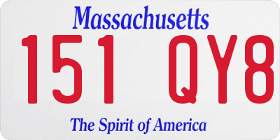 MA license plate 151QY8
