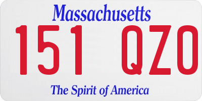 MA license plate 151QZ0