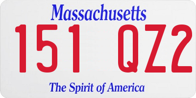 MA license plate 151QZ2