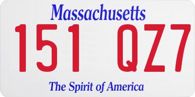 MA license plate 151QZ7