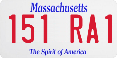 MA license plate 151RA1