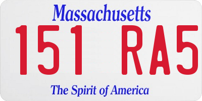 MA license plate 151RA5