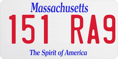 MA license plate 151RA9