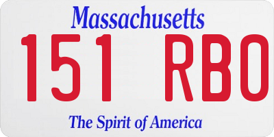 MA license plate 151RB0