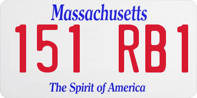 MA license plate 151RB1