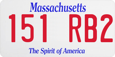 MA license plate 151RB2