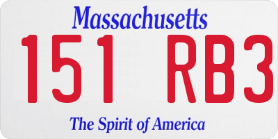 MA license plate 151RB3