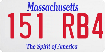 MA license plate 151RB4