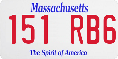 MA license plate 151RB6