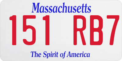 MA license plate 151RB7