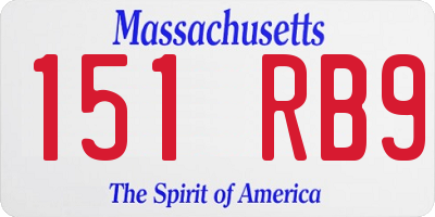 MA license plate 151RB9