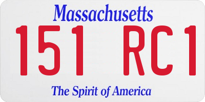MA license plate 151RC1