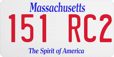 MA license plate 151RC2
