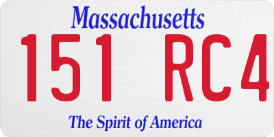 MA license plate 151RC4