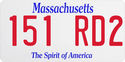 MA license plate 151RD2