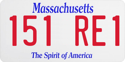 MA license plate 151RE1