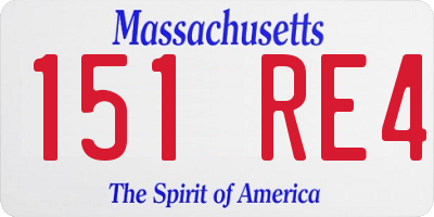 MA license plate 151RE4