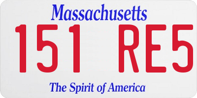 MA license plate 151RE5