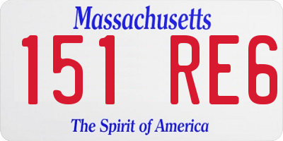 MA license plate 151RE6