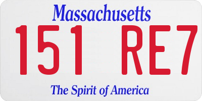 MA license plate 151RE7