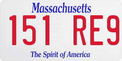 MA license plate 151RE9