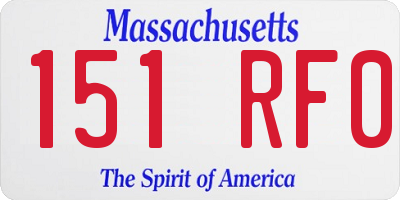 MA license plate 151RF0