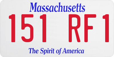 MA license plate 151RF1