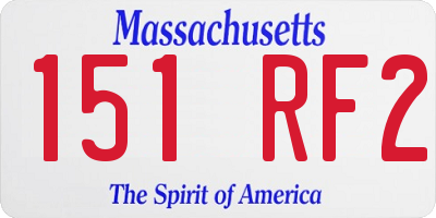MA license plate 151RF2