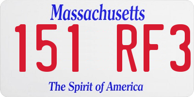 MA license plate 151RF3