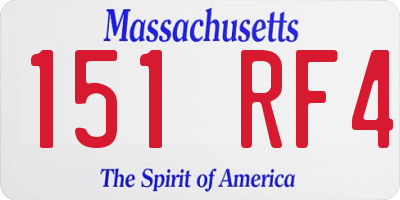 MA license plate 151RF4