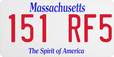 MA license plate 151RF5
